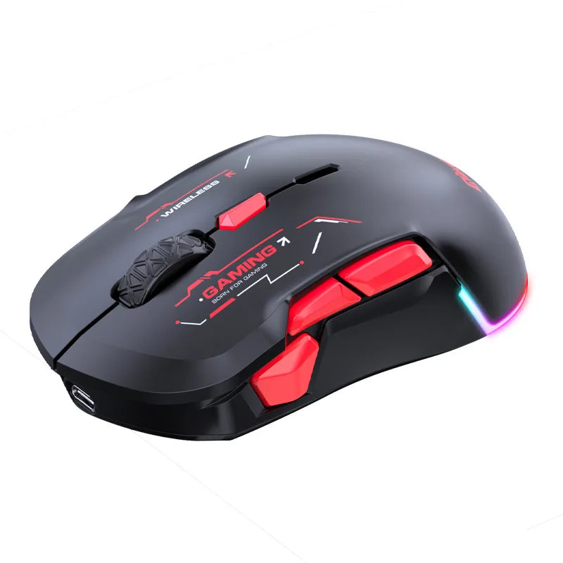 Wireless Bluetooth 2.4G 10000DPI Macro Gaming Mouse 10 Programmable Keys chargeable Game Mouse Charging RGB Left handed hand