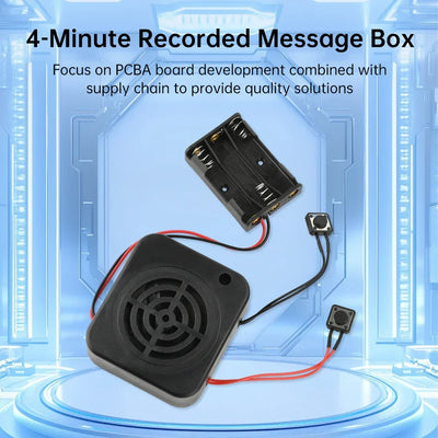 Recordable sound module 2/4 minute recorder DIY voice recording module with speaker button control for music box greeting card