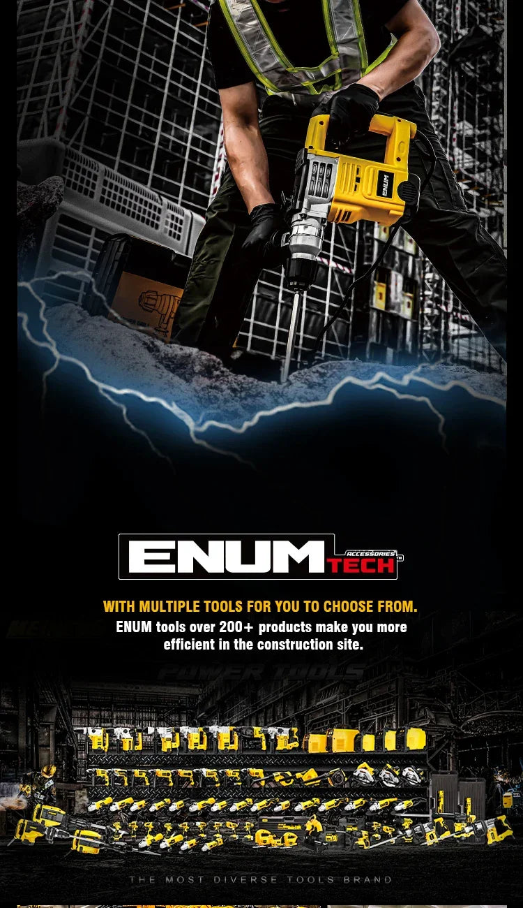 New Desgin Powerful 1800W Industrial Power Tools Hand Hold Electric Pick With Drill Bits