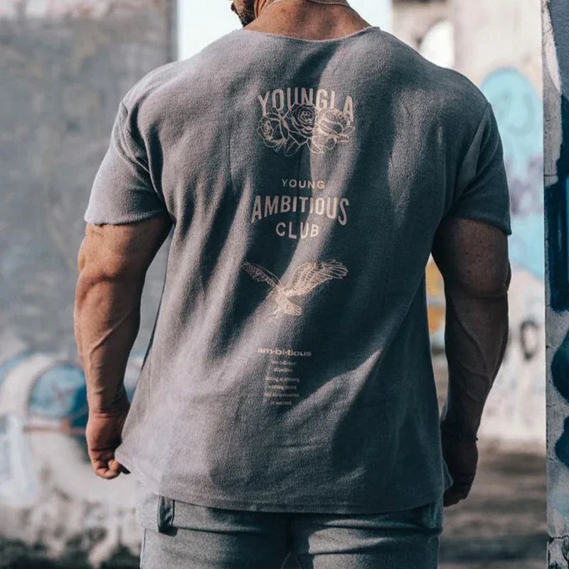 YA New style Oversized T-Shirt Fashion Trend Casual Men's Clothing Summer Loose Cotton Round Neck Print Plus Size Short Sleeves