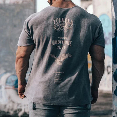 YA New style Oversized T-Shirt Fashion Trend Casual Men's Clothing Summer Loose Cotton Round Neck Print Plus Size Short Sleeves