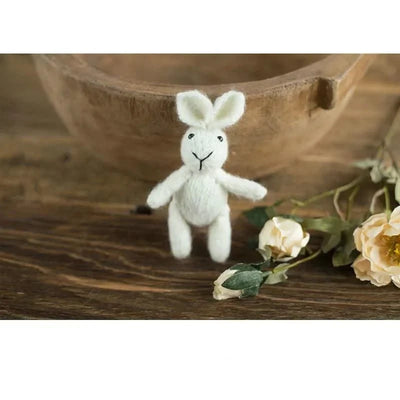 Newborn Photography Props Knitted Rabbit Doll Baby Outfit  |Cosplay Glasses Accessories
