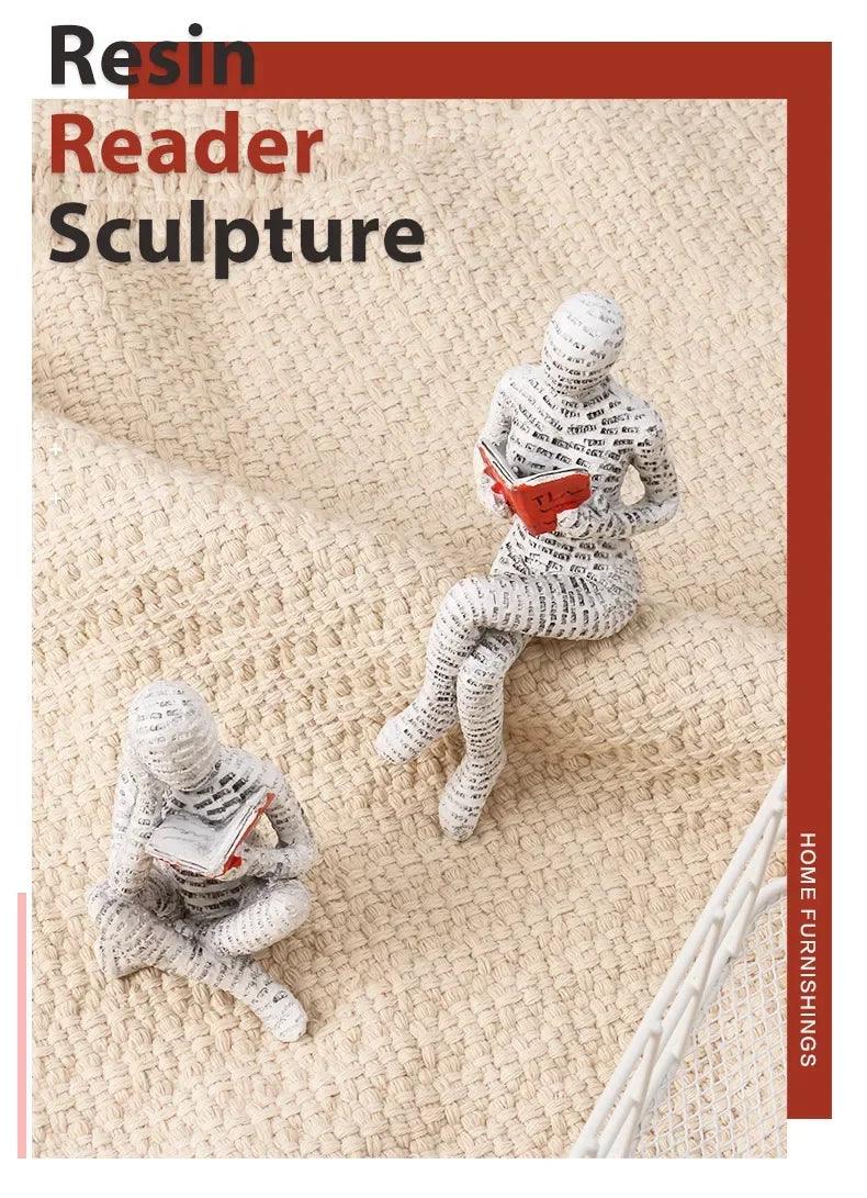Resin abstract home decor figurines character designs fashionable bookshelf decorations living room office modern art