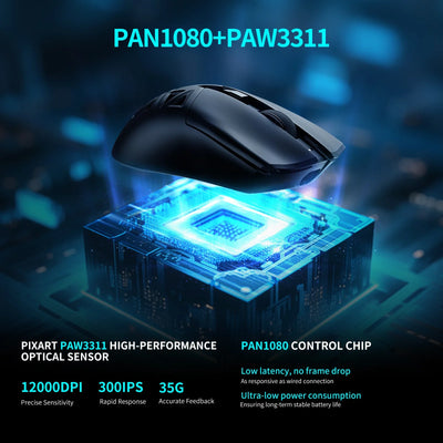 RAWM SL01C Bluetooth Wireless Gaming Mouse Tri-Mode Lightweight Rechargable Esports Mouse 7 Programmable Buttons PC Gamer Custom