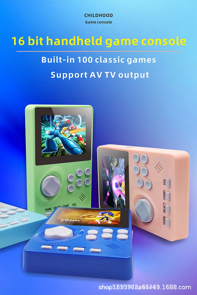 For SE-GA Mini Retro Handheld Console  Built-in 100 Games MD Emulator Portable Gaming Device portable game console console