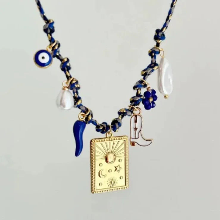 Handmade Scarf Choker Necklace for Women Girls New Fashion Fish Baroque Pearl Pendant Necklace Bohemian Vacation Necklace Gifts