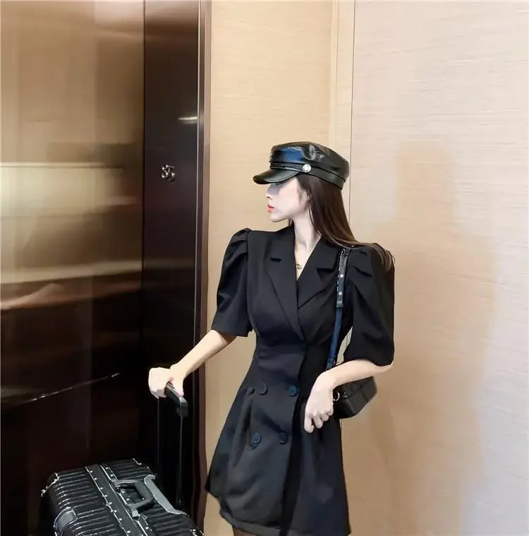 Dresses for Chic and Elegant Ladies Vintage Trend Women's Summer Suit Dress 2024 Black New Hit Sexy Casual Korean Party Fashion