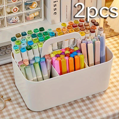 Multi-Functional Office Supplies Storage Box - Desk Organizer with Multiple Compartments for Markers, and Small Stationery Items
