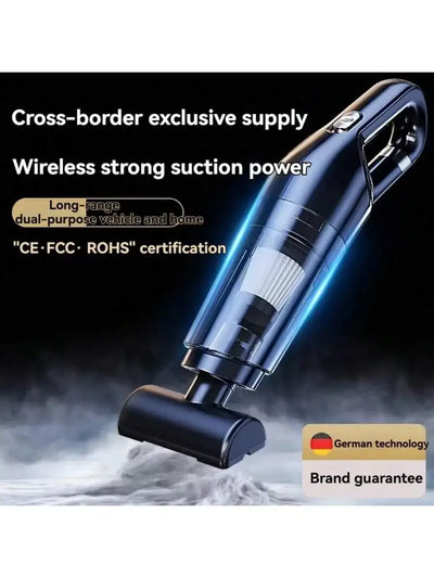 Portable handheld vacuum cleaner, car vacuum cleaner, powerful suction of 120W, suitable for both dry and wet use