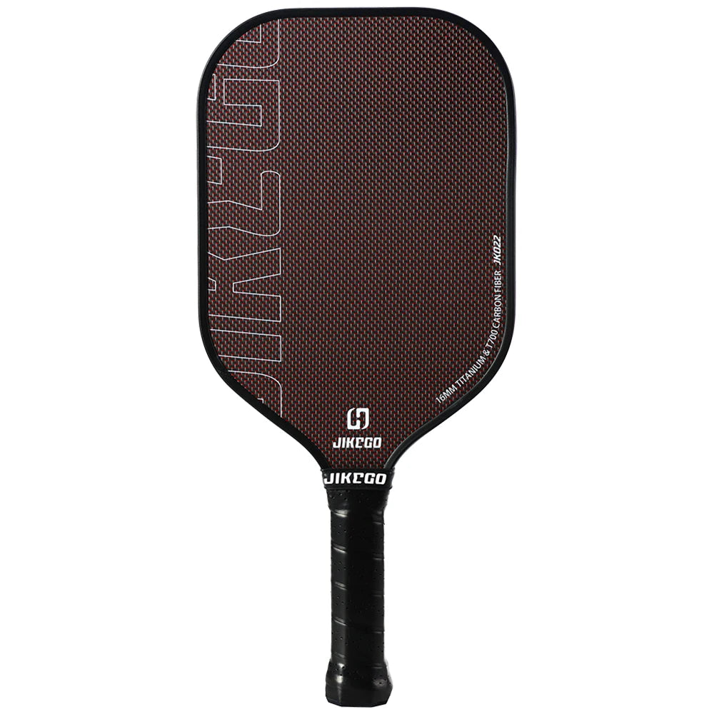 JIKEGO Titanium Weave T700 Carbon Fiber Pickleball Paddle Thermoformed Unibody Foam Edge 16mm Elongated Pickle Balls Racket CFS
