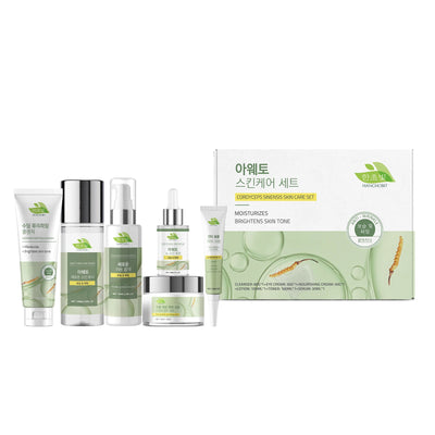 Korean Skincare Set Shrink Pores Fade Fine Lines Face Serum Remove Dark Circles Firming Eye Cream Facial Moisturizing Lotion Set