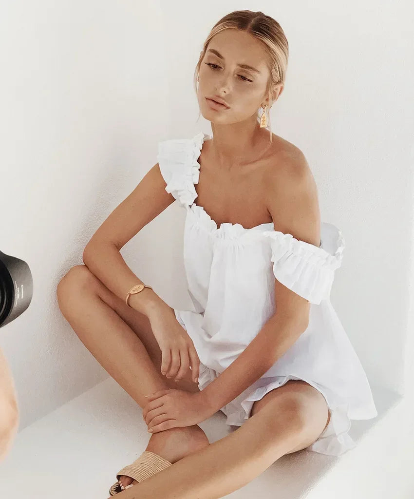 Women's Sleeveless Sling Square Collar Vest Shorts Tank Top