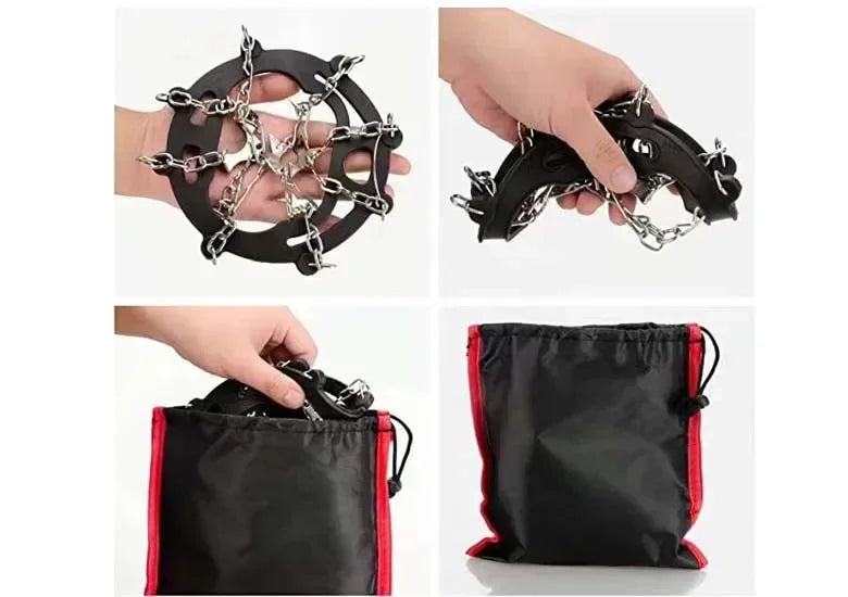 Outdoor Winter Hiking Climbing Snow Spikes Crampons Cleats Chain Claws Grips Boots Cover Ice Gripper Spike for Shoes Anti Slip