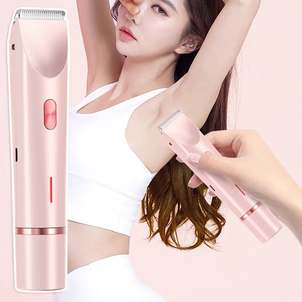 Bikini Epilator For Women Dual Head Electric Razors Portable Wireless Hair Remover Smoothes Silky Wet/Dry Face Body Epilator