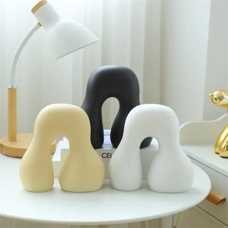 Classical ceramic ornaments home decor white and black decoration nordic special-shaped modern minimalist