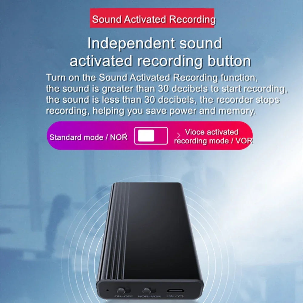 500 Hours Recorder Voice Recorder Noise Cancelling Audio Recorder with Magnetic Attachment Suitable for Lectures, Meetings