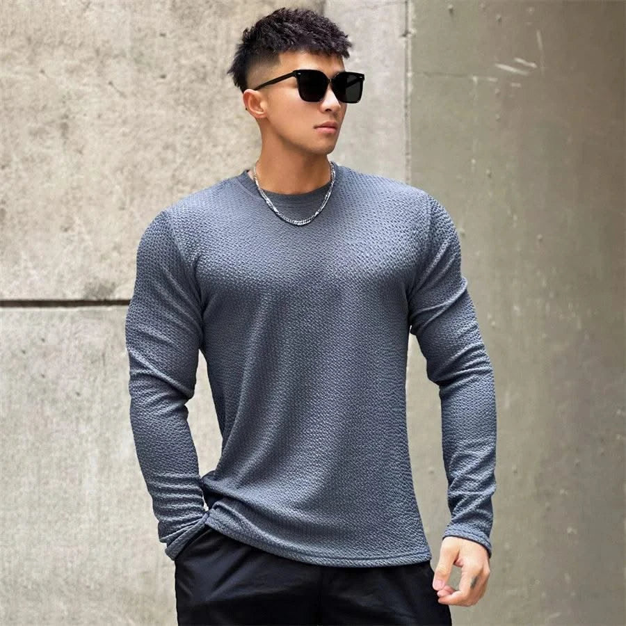 New Long Sleeve t shirt for Men Autumn Fashion Cotton Solid Color t-shirts Cozy Streetwear Men's t-shirt 3XL Baggy Korean Trendy