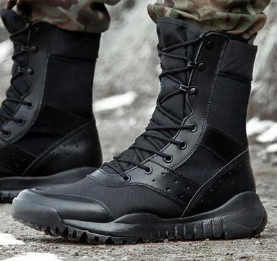 Summer Combat Boot Men Women Climbing Training Lightweight Waterproof Tactical Boots Outdoor Hiking Breathable Mesh Shoes