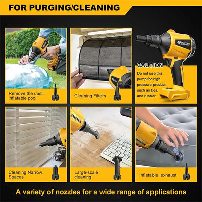 Electric Goddess Cordless Air Duster Blower Electric Air Gun Handheld Multifunction Power Tool For Dewalt 20V Battery Pin