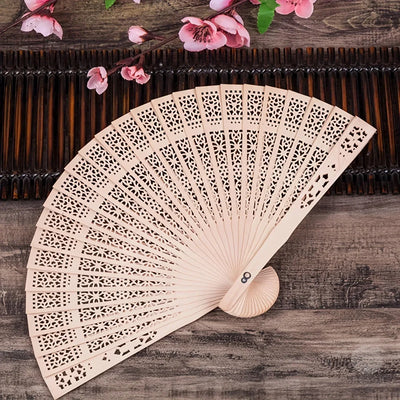 1pc-Elegant wooden folding hand fan favored by fans, favored by wedding parties and performances