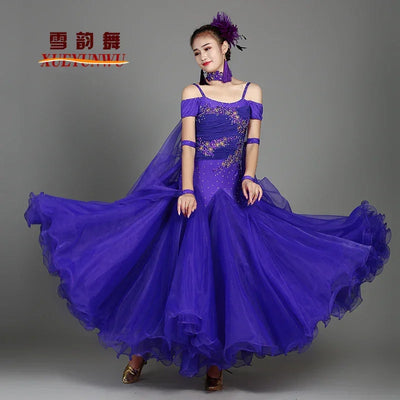 2025 Newest Woman Ballroom Dance Competition Dress Dance Ballroom Waltz Standard Dance Dress Women Ballroom Dress 009