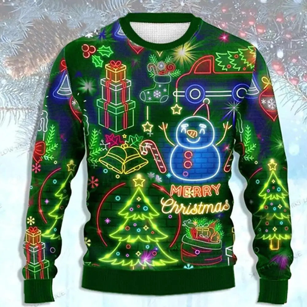 Ugly Christmas Sweater Men's Sweater Snowman Pullover Jumper New Years Eve Daily Vacation Long Sleeve Crewneck Fall Winter 2025