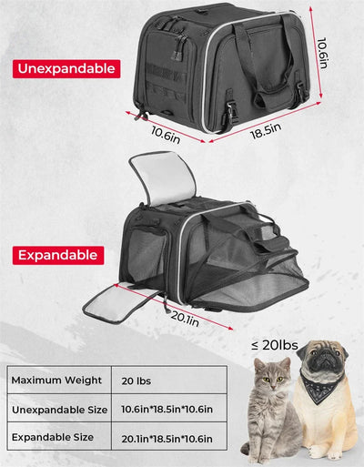 Motorcycle Pet Carrier Bag Cat Dog Pet Carrier Airline Approved Portable Cat Dog Travel Carrier For Luggage Rack Passenger Seat