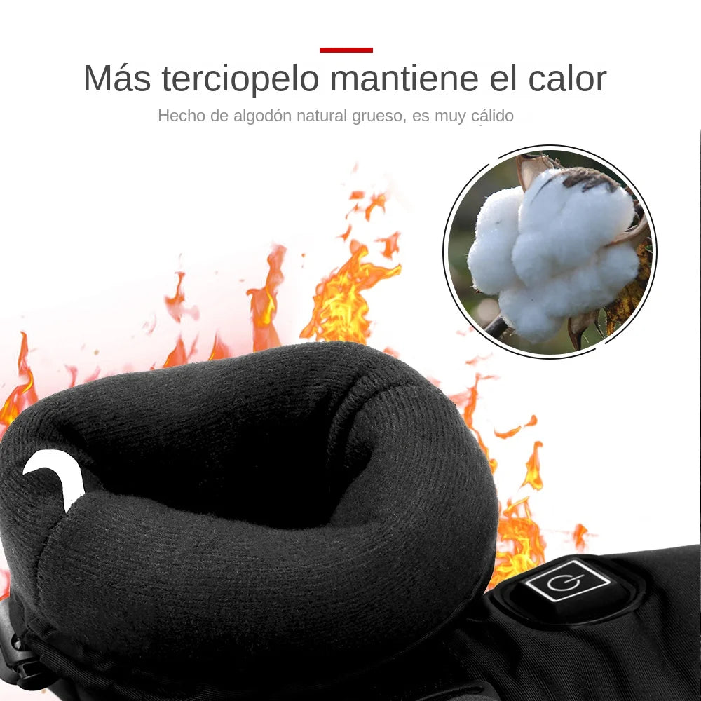 Heated Motorcycle Gloves Winter Warm Motorcycle Gloves Guantes Moto Heated Gloves Waterproof Rechargeable Heating Thermal Gloves