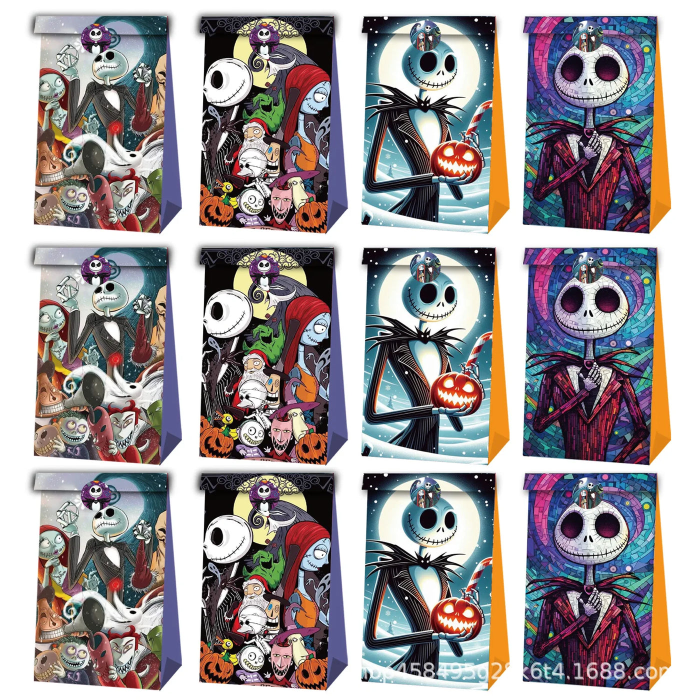 The Nightmare Before Christmas Party Gift Bag Creative Bag Cartoon Pattern Candy Sack Kraft Candy Bags Halloween Party Supplies