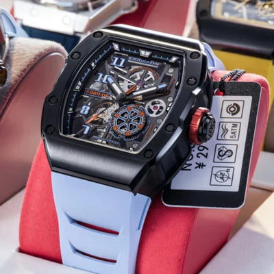 2025 Top Brand Original Automatic Watch for Men High-end Luxury Hollow Out Chronograph Waterproof Mens Mechanical Watches Reloj