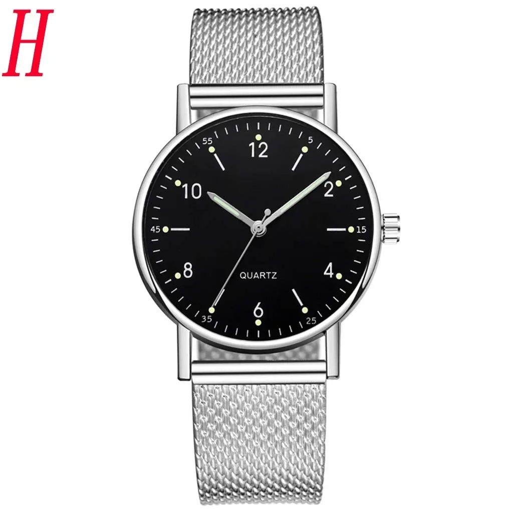 Women'S High-End Quartz Watch Casual Non-Waterproof Stainless Steel Luminous Dial Leather Steel Ladies Watch Luxury Fashion