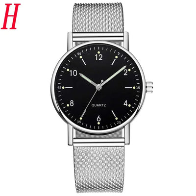 Women'S High-End Quartz Watch Casual Non-Waterproof Stainless Steel Luminous Dial Leather Steel Ladies Watch Luxury Fashion
