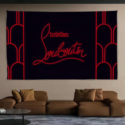 Luxury C-ChristianES L-LouboutinES Logo Tapestry Background Hanging Cloth Bedroom Room Decor Aesthetic Tapestry Wall Party