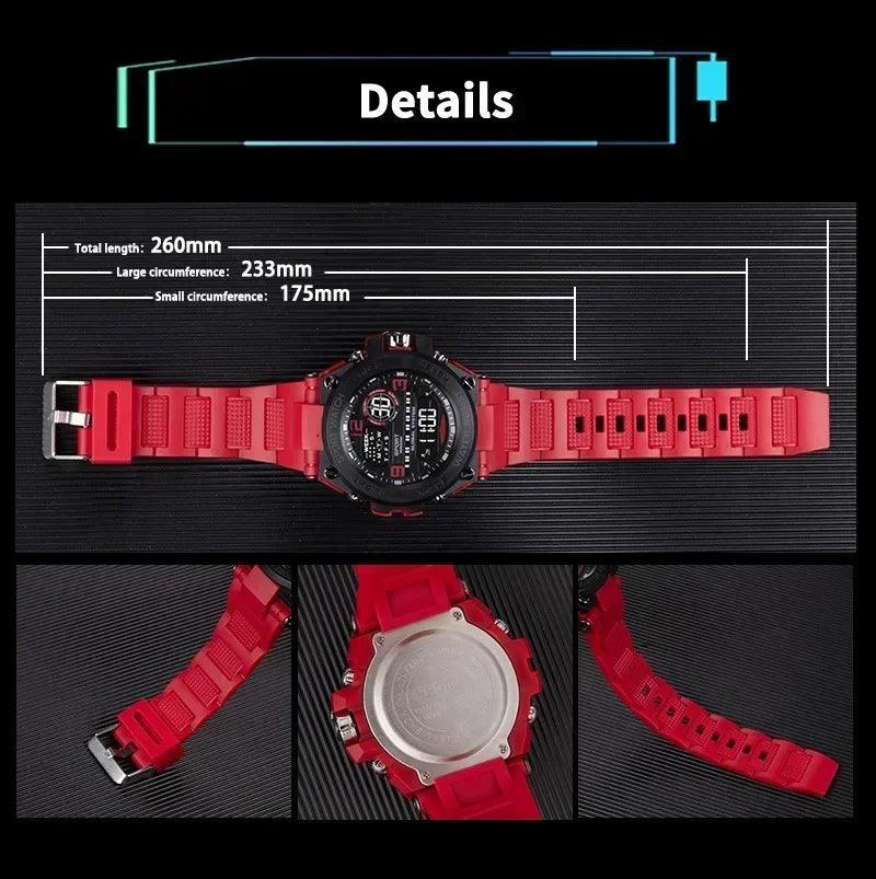 Top luxury electronic watch for man outdoor sport stopwatch waterproof calendar digital clock 24355