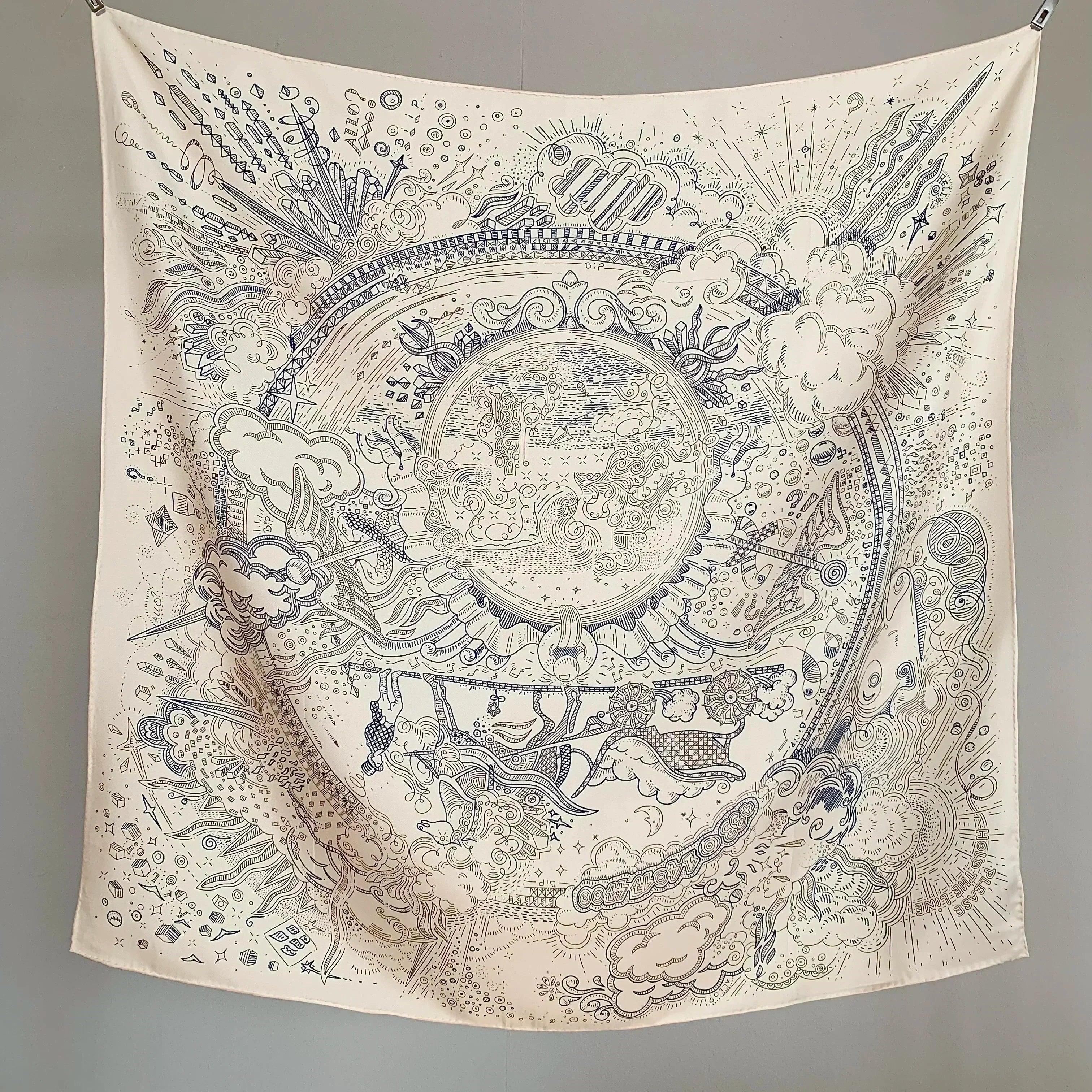 100% real silk scarf shawl large head scarves hijab for hair wrapping 90cm