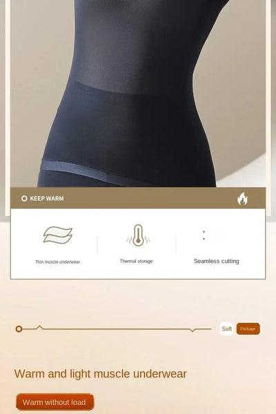 Women's Thermal Underwear Autumn Winter Bottoming Shirt Long-sleeved T-shirt Thin Thermal Top Second Women's Thermal Skin L-XL