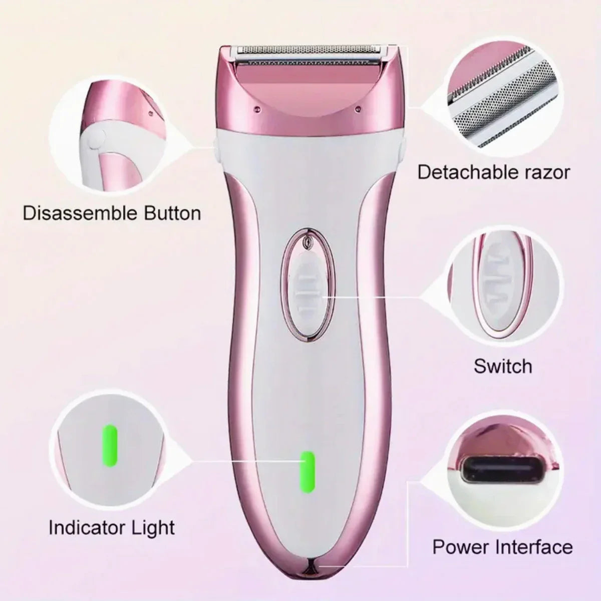 Electric Women Epilators Shavers Razors Trimmers for Women on Private Area and Leg Armpit Back Hair, Girls Bikini Epilators