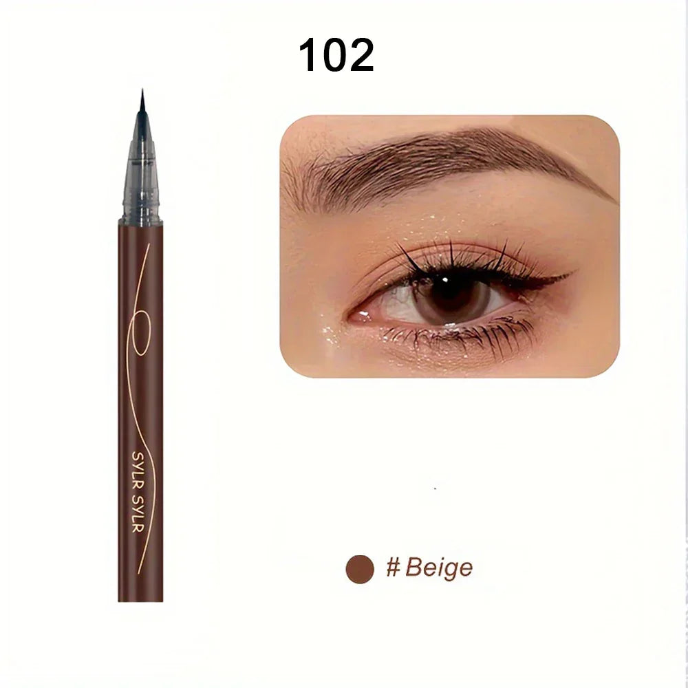 Ultra-fine ultra-fine eyebrow pencil waterproof professional sweat-proof liquid eyeliner Eyebrow dual-purpose durable makeup art