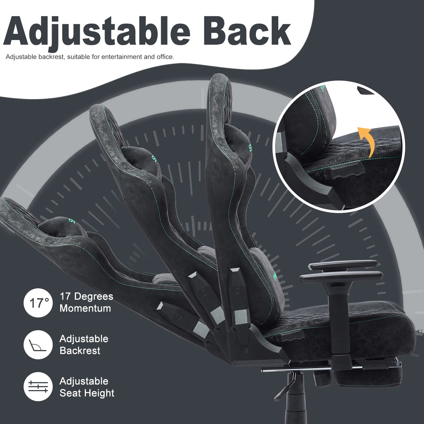 Symino Gaming Chair with Footrest, Racing Chair Design PC Chair, Vintage PU Leather, Ergonomic Office Chair