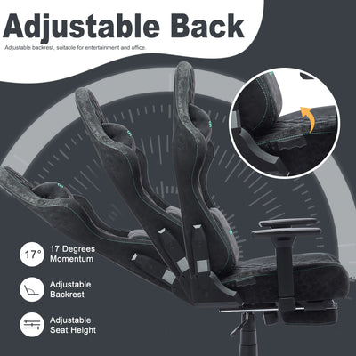 Symino Gaming Chair with Footrest, Racing Chair Design PC Chair, Vintage PU Leather, Ergonomic Office Chair