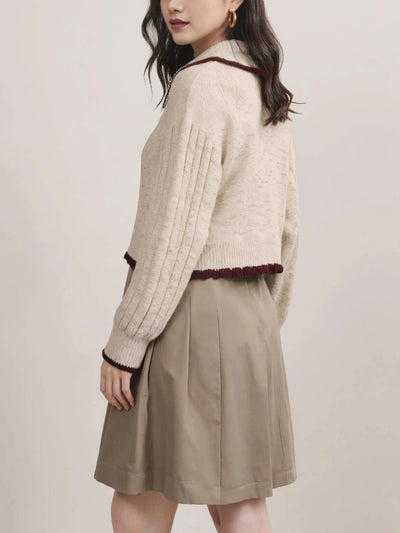 Autumn and Winter New Knitted Jacket for Women, Casual Simple Chic Versatile Sweater for Women, Jacquard Lapel Knit Cardigan, Women's Clothing for Outings and Dates