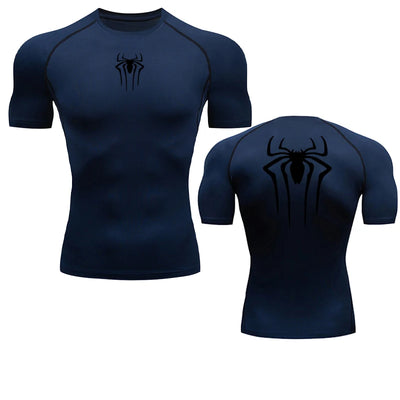 Printed Men's Athletic Compression Shirts Athletic Quick Dry Breathable Rash Guard Athletic Tight Workout Tops Summer Men