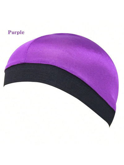 Dome Wave Cap Silk Bonnet Satin Elastic Breathable Turban Hat Hair Headwear Bonnets Hats Fedoras Beanie For Adult