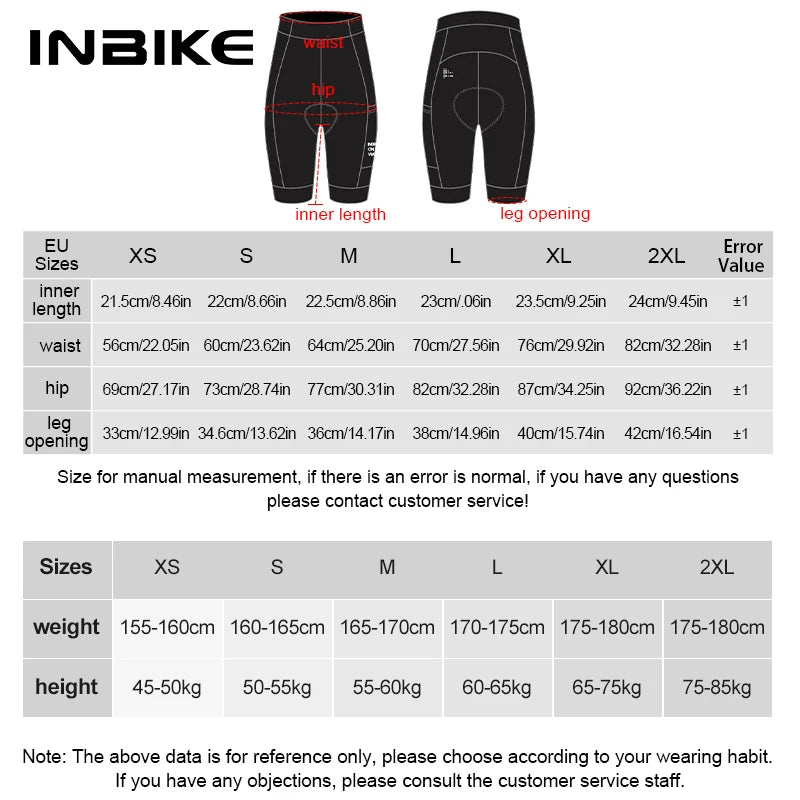 INBIKE Cycling Shorts Women's Summer New High-waist Pocket Bicycle Road MTB Outdoor Cycling Breathable Shock-absorbing Bib Short