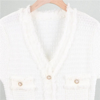 Summer Women Simple White Black Dresses Office Sheath Pencil Midi Dress Elegant Knitted Bodycon Party Casual Vestido