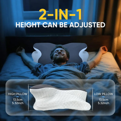 Cervical Pillow for Neck Support Ergonomic Pain Relief Pillow Cozy Sleeping Contour Bed Pillow for Side Back Stomach Sleeper
