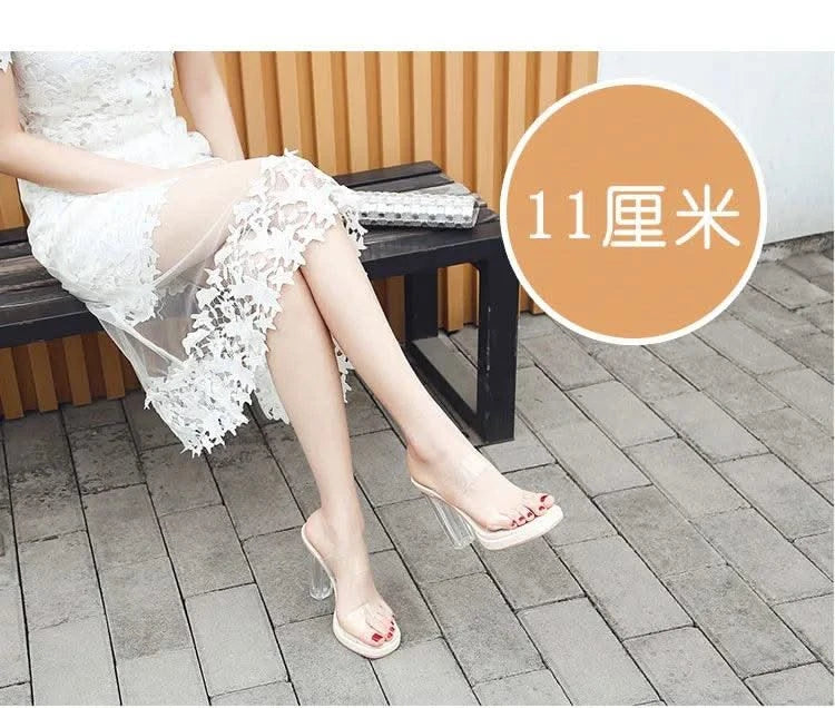 Women's Thick Crystal High Heels, Summer | Waterproof | Not Tired Feet | Slippers, Sandals, Women's Shoes