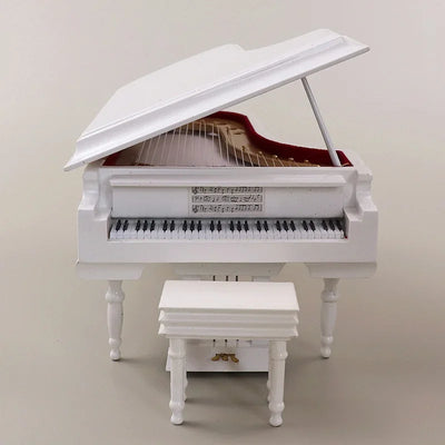 Handmade Wooden Musical Instruments Collection Decorative Ornaments Mini Piano Miniature Model Decoration Gifts