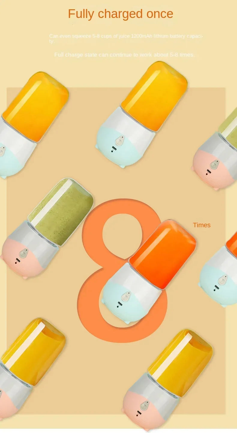 Portable Blender USB Rechargeable Mini Juicer Blender Household  Mixer Machine For Juices Shakes And Smoothies Juice Extractor