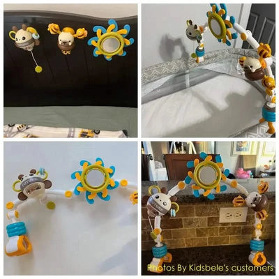 Baby Stroller Arch Toy With Spinning Baby Adjustable Stroller Mobile Toys For Newborns Toddlers Crib Gift Infant Sensory Toys